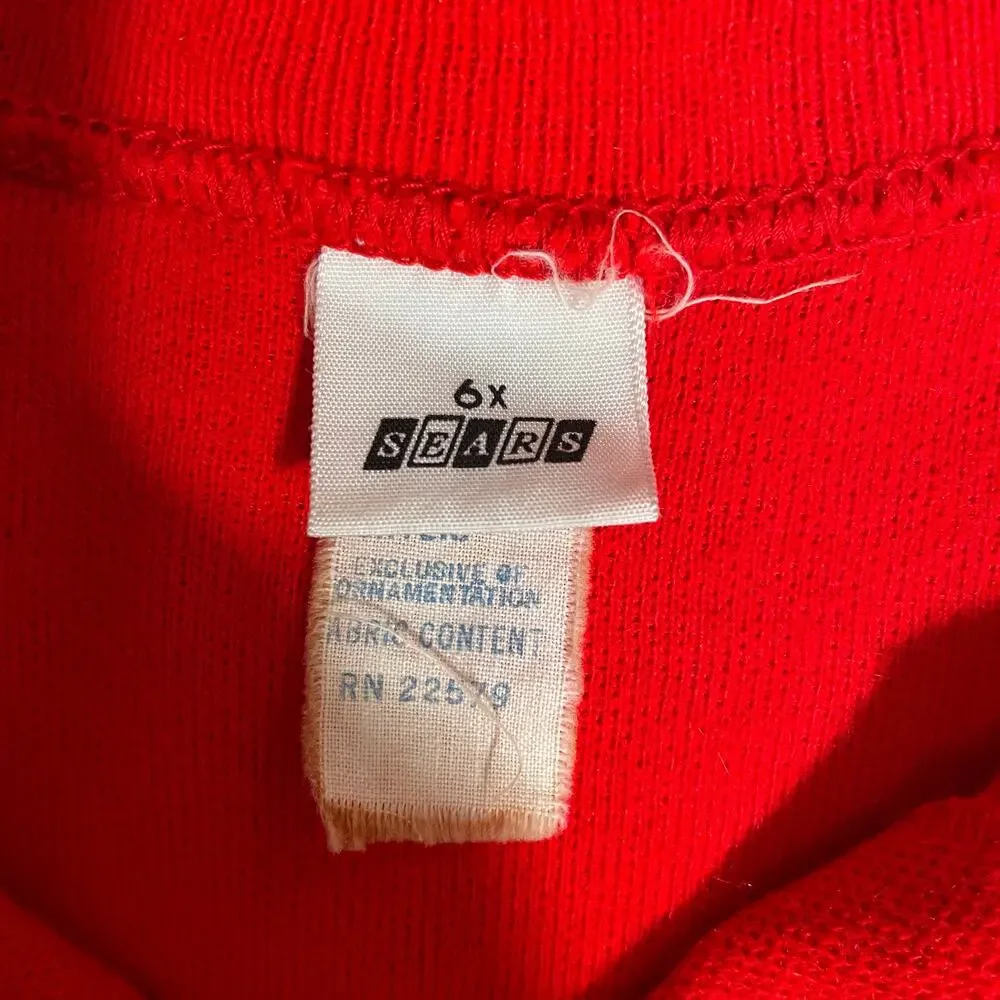 Vintage‎ 1960's Sears 2-Piece Preppy Top Skirt Set Red Orlon Acrylic Academia 6X